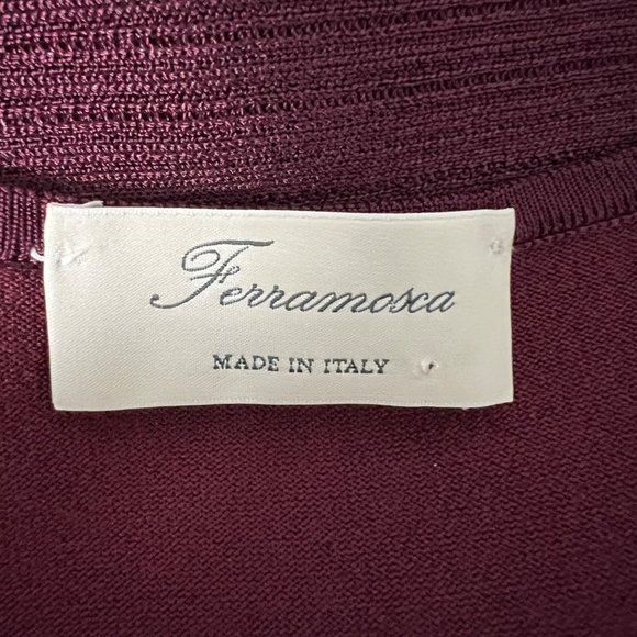 Ferramosca Womens Burgundy Knit Sheath Dress Bodycon Italy size IT 40 US Small - Picture 9 of 12